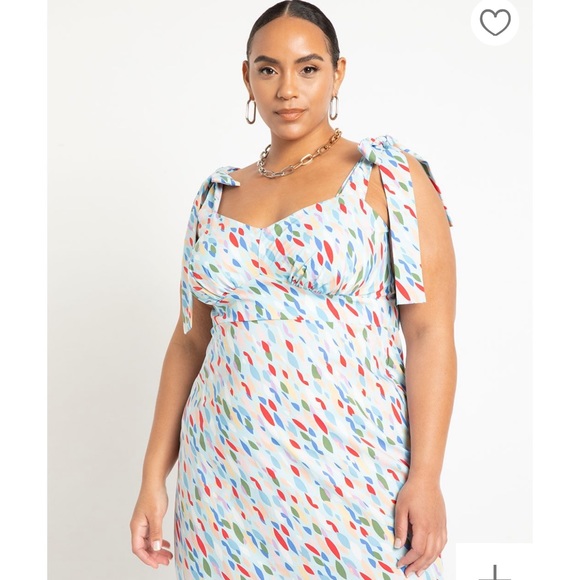 Eloquii Tie Shoulder Structured Dress Colorful size 18 NWT - Picture 11 of 14